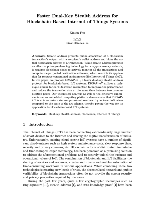 Faster Dual-key Stealth Address